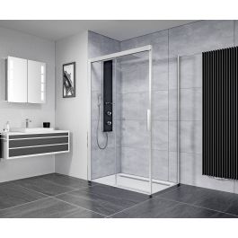Ben iMotion Zijwand rechts 90x206 cm voor schuifdeur links Chroom Helder Glas