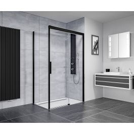 Ben iMotion Schuifdeur rechts 120x206 cm Mat Zwart Helder Glas