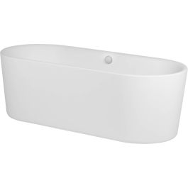Ben Vico Bad Vrijstaand met badafvoer en overloopcombinatie 180x80 cm Mat Wit/Chroom