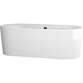 Ben Vico Bad Vrijstaand met badvul en overloopcombinatie 155x80 cm Glans Wit/Wit Glans