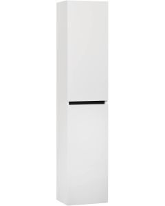 Ben Limara Hoge kast Rechts, 35x29x165 cm, Glans Wit/Mat Zwart