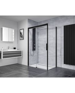 Ben iMotion Schuifdeur links 120x206 cm Mat Zwart Helder Glas