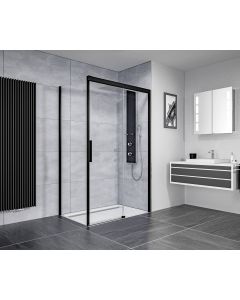 Ben iMotion Schuifdeur rechts 140x206 cm Mat Zwart Helder Glas