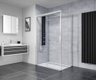 Ben iMotion Zijwand rechts 90x206 cm voor schuifdeur links Chroom Helder Glas